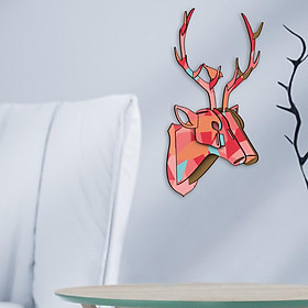 3D Puzzle Trophy Animal Head Wall Deer Sculpture Art for Office Home Decor A