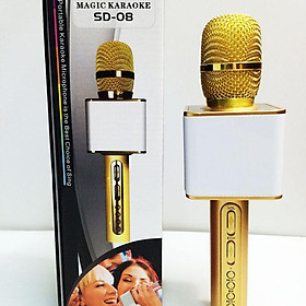 Micro hát karaoke SD 08 mic hát karaoke kiêm loa bluetooth (Giao màu ngẫu nhiên)