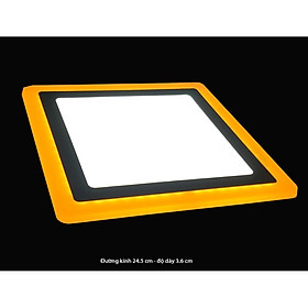 Mua Đèn led nổi ốp trần 24w vuông 2 màu 3 chế độ ánh sáng trắng vàng