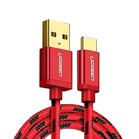 Cáp sạc USB TypeC cao cấp 1.5M màu đỏ Ugreen 250OL40485US Hàng chính hãng