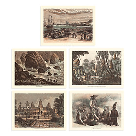Bộ Postcards Hành trình thám hiểm Đông Dương 5 tấm