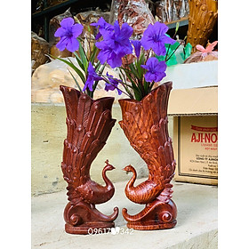 Mua Cặp chim công cắm hoa  tranh trí nghệ thuật kt cao 30×12×10cm