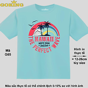 HAWAII, mã G65. Áo thun hàng hiệu GOKING siêu đẹp cho cả gia đình, công nghệ in Nhật Bản sắc nét 4K. Form unisex cho nam nữ, trẻ em, bé trai gái. Quà tặng ý nghĩa