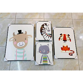 Mua Tranh canvas treo phòng trẻ em hoạt hình kèm khung nhựa composite