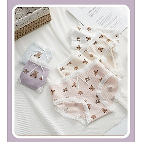 SET 5 QUẦN LÓT HOẠ TIẾT GẤU DỄ THƯƠNG TỪ 30-60KG DÀNH CHO NỮ