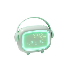 Sạc sáng tạo trẻ em Đồng hồ báo thức nhỏ Đồng hồ báo thức nhỏ LED Đèn LED Đèn LED Đèn báo thức kỹ thuật số (màu xanh lá cây)