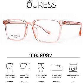 Gọng kính 8087 nhựa cao cấp siêu bền thời trang nam nữ OURESS - Trắng đen