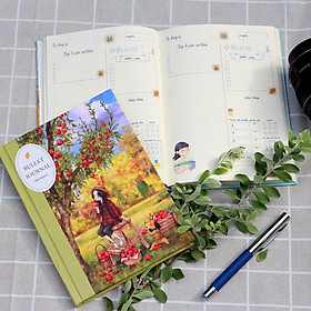 Sổ tay ghi chép nhật ký Bullet Journal thiết kế A5 planner kế hoạch Lalunavn vintage cute dễ thương