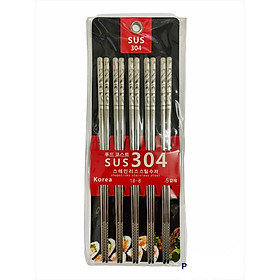 Mua Sét 5 Đôi Đũa Inox SUS #304 Cán Vuông Hàn Quốc