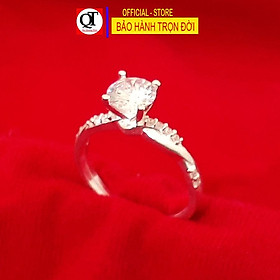 Nhẫn nữ bạc thật phong cách styl ổ cao gắn đá kim cương nhân tạo cao cấp trang sức Bạc Quang Thản – QTNU75