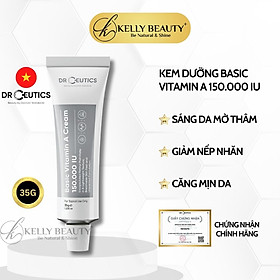 Kem Dưỡng Basic Vitamin A Cream 150.000 IU DrCeutics - Mờ Nếp Nhăn, Căng Mịn; Sáng Da, Mờ Thâm Nám | Kelly Beauty