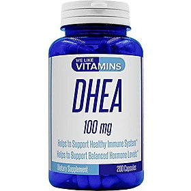 DHEA 100mg 200 Capsules - 200 Day Supply of DHEA Capsules - Helps with Hormone Balance and Energy Levels for Men & Women
