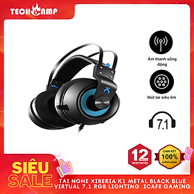 Mua Tai Nghe XIBERIA K1 METAL BLACK BLUE Virtual 7.1 RGB Lighting - Hàng chính hãng