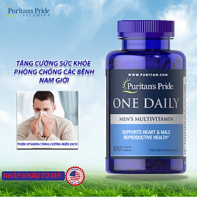 Vitamin tổng hợp cho nam One Daily Men's Puritan's Pride Mỹ Giúp Tăng đề kháng, Cải thiện sức khỏe tổng thể cho nam giới - Massel Official - 100v