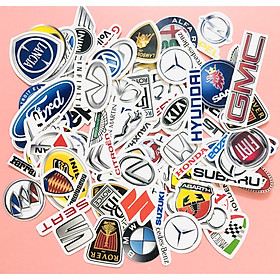 Set 60 Sticker logo oto , xe hơi ảnh ép lụa 