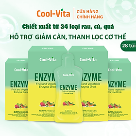 Combo 4 Hộp Nước Uống Enzyme Giúp Thanh Lọc Cơ Thể Slimkeep Hỗ Trợ Điều Chỉnh Cân Nặng Coolvita Hộp 7 Túi