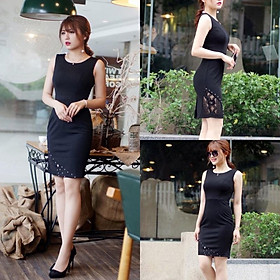 Đầm ôm sát nách phối ren đính đá sang chảnh NK sale