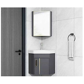 Mua Bộ tủ chậu lavabo phòng tắm bằng nhôm màu xám hoặc trắng treo ở góc tường sử dụng tối ưu không gian