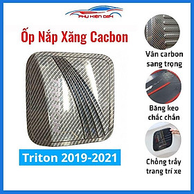 Ốp nắp xăng Triton 2019-2020-2021 vân cacbon bảo vệ chống trầy trang trí ô tô