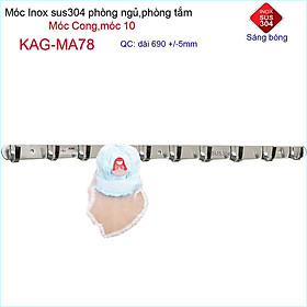 Mua Móc cong treo quần áo inox 304 cao cấp dày  móc Kace 10 móc treo đồ nhà tắm KAG-MA78