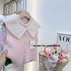 Áo len gile cho bé, Gile len bé gái 2-7 tuổi nhiều mẫu và màu đanh sợi không bai xù điệu đà đáng yêu