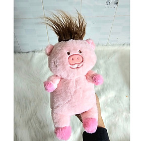 Thú nhồi bông heo tóc xù đáng yêu - Size 25cm - Quà tặng gấu bông hồng có tóc tạo kiểu mềm mịn.