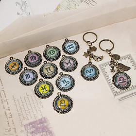 Móc khóa 12 cung hoàng đạo Zodiac phong cách Vintage 06646-M2