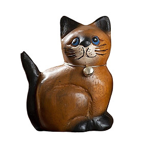 Cat Statue Ornament Adorable Kitten Figurine for Bedroom Gift Home Decors