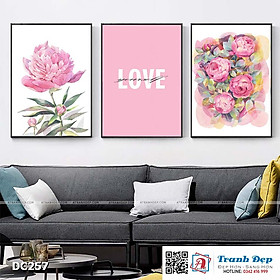 Bộ 3 tranh canvas treo tường Decor Tranh quotes sắc hoa ngọt ngào - DC257