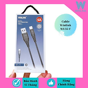 Dây cáp sạc nhanh 5A hãng chính hãng Winlink  35C đuôi TypeC - dài 2m