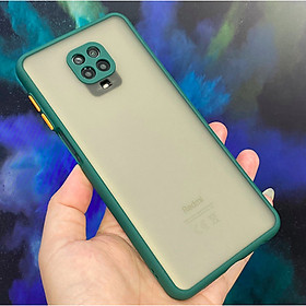 Ốp lưng trong nhám viền màu chống sốc bảo vệ camera cho Xiaomi Redmi Note 9s/ Note 9 Pro - Hàng nhập khẩu