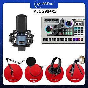 Mua Combo sound card X5 + mic thu âm ALC 290 chuyên hát nhạc livestream tặng kèm full phụ kiện hát nhạc cực hay