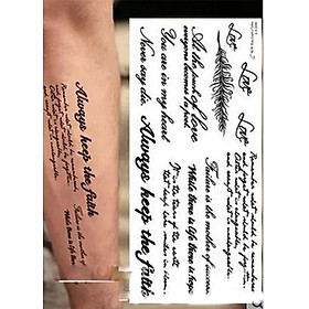 Hình Xăm Dán Tattoo 3D Always Keep The Faith Bảng lớn 10cm x 22cm