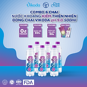 Lốc 6 chai Nước Khoáng Kiềm Thiên Nhiên Vikoda 500ml