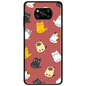 Ốp lưng dành cho Xiaomi Poco X3 mẫu Mèo Nền Nâu