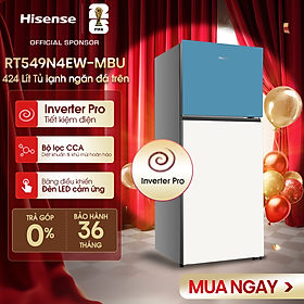 Tủ lạnh Hisense Inverter Pro 424L RT549N4EW-MBU tiết kiệm điện năng, bảo hành 3 năm - HÀNG CHÍNH HÃNG