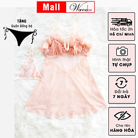 Đầm ngủ sexy Wannabe DNC09 nhún bèo ngực, cut-out lưng gợi cảm quyến rũ