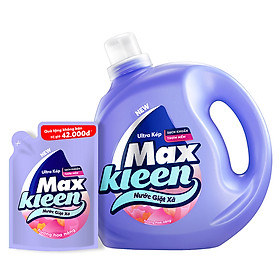 Chai Nước Giặt Xả Maxkleen Hương Hoa Nắng (2.4kg) - Tặng Túi Nước Giặt Xả (600g)