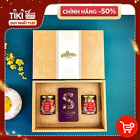 Combo Quà Biếu Cao Cấp Saffron Shyam 1gram Tặng Trà Hoa 