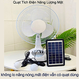 Quạt tích điện sạc năng lượng mặt trời sạc điện quạt để bàn để sàn tích hợp cổng sạc điện thoại mất điện không lo nóng Bảo Hành 12 Tháng, Hàng Chính Hãng