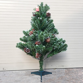 Cây thông noel 3 loại lá gắn trái thông lăn kim tuyến ( Cao 150cm)