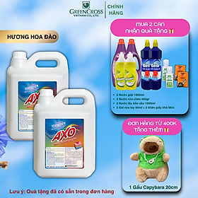 COMBO 2 CAN Nước tẩy quần áo màu đánh bay vết bẩn AXO can 5 Lít Tiết Kiệm Hương Hoa Đào