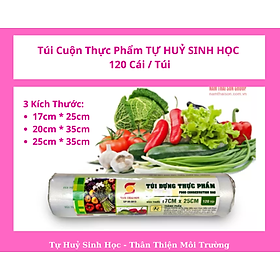 Mua 1 Cuộn Túi Đựng Thực Phẩm Tự Hủy Sinh Học đủ size (120 túi/cuộn)/  1 Roll Of Biodegradable Food Conservation Bags - Full Size - 120 Pieces / Roll