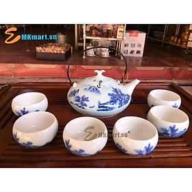 Mua  tặng kèm hộp đẹp  Bộ Ấm Chén Pha Trà Ngọc Sơn Cước SC69  - Sản phẩm sản xuât thủ công bởi nghệ nhân có tay nghề.