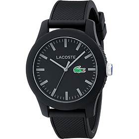 Lacoste Men's 2010766 Lacoste.12.12 Black Watch with Textured Band