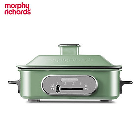 Bộ nồi lẩu nướng đa năng cao cấp Morphy Richards MR9088 công suất 1400W gồm 1 bếp chính, 1 chảo bít tết, 1 chảo sâu lòng (2.5 Lít) và 1 vỉ hấp - Hàng Nhập Khẩu