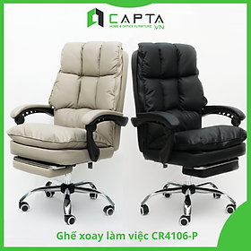 Ghế làm việc máy tính có gác chân thư giãn Ghế ngồi chơi game bọc 2 lớp nệm simili CR4106-P Morden Office Chair