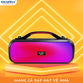 Loa di động bluetooth SoundMax SB-208 | Portable Bluetooth Speaker SoundMax SB208 | LED RGB, Hỗ trợ USB AUX, Thời lượng pin 5 giờ, Công suất 30W - Hàng Chính Hãng