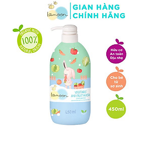 Nước Rửa Rau Củ Quả Hữu Cơ Organic Cho Bé Lamoon - Bình 450ml