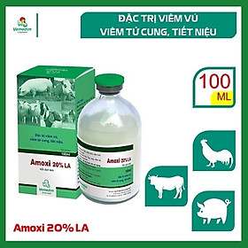 1 lọ AMOXI 20% LA 100ml dùng cho viêm phổi, viêm vú, viêm tử cung